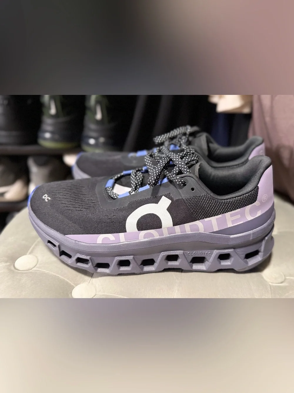 On Running Cloudtec Black and Lavender Men’s Running Shoe